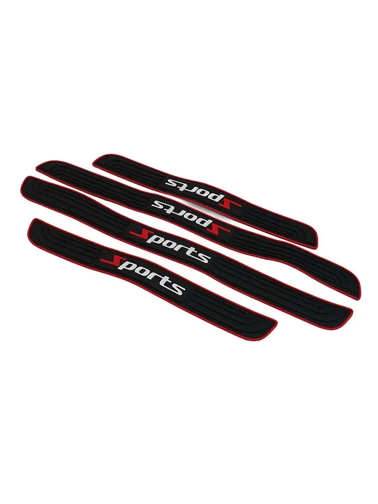 Newest 4pcs Rubber Car Door Sill Scuff Plate Cover Panel Step Protector Direct Replacement Car Accessories Wholesale