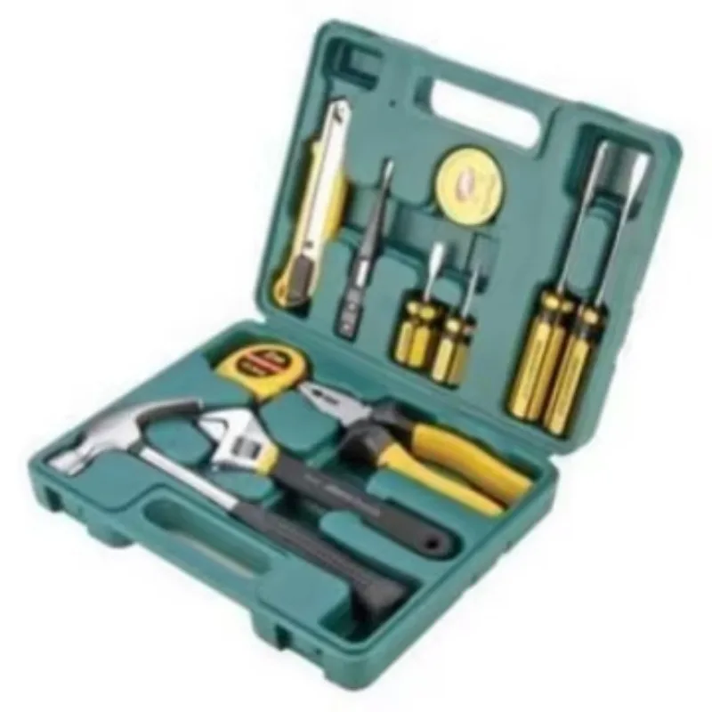 Manganese Steel Hardware Tool Box Kit Household & Car Portable Storage Case With Pliers Wrenches Repair Hand Tools