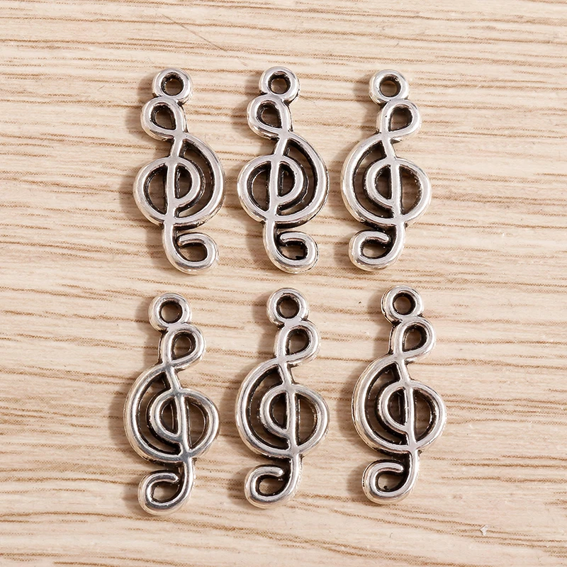 

50pcs 8x19mm Cute Alloy Music Note Charms Pendants for Jewelry Making Drop Earrings Necklaces Bracelets DIY Crafts Accessories