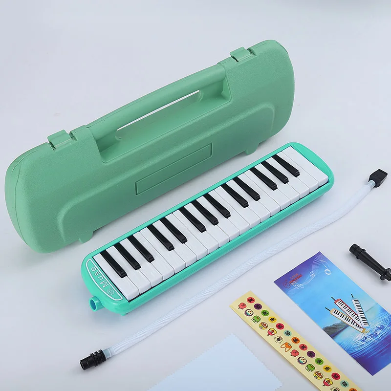 Harmonika Melodica untuk orang dewasa, 32 kunci, latihan, alat musik, Keyboard dengan kotak penyimpanan plastik berongga