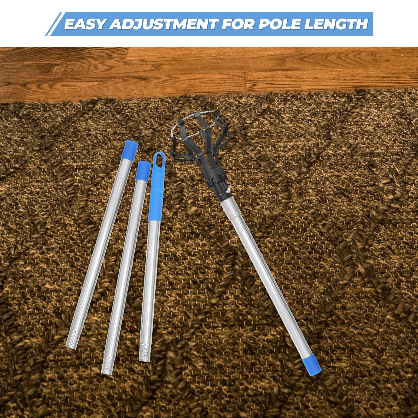 1 Set Heavy Duty Stainless Steel Light Bulb Changer Extension Rod For High Ceilings Adjustable Replacement Tool Multi-Functional