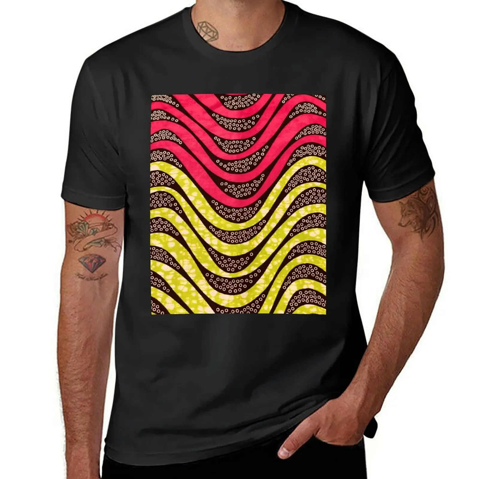 Red Africa Print T-Shirt sports fans summer tops boys animal print blacks plain t shirts men