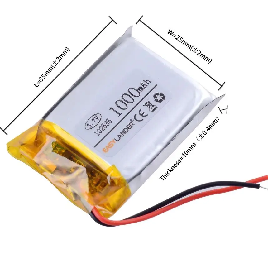 102535   3,7 В 1000 мАч литий-полимерная аккумуляторная батарея для GPS PSP MP3 SPeaker DIY PAD Power Bank Tablet LED Bluetooth Pen