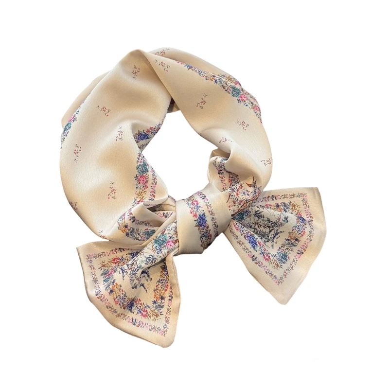 652F Bloemprint Lang lint sjaal modehoofdbanden nekkleding voor dames stijlvolle haarlint decoratieve accessoires