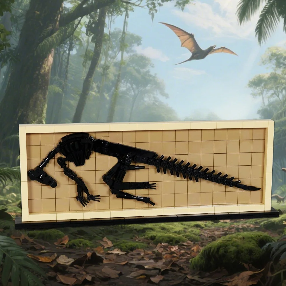 MOC 3D アートハドロサウルス化石ビルディングブロック恐竜化石装飾絵画レンガ diy 組み立ておもちゃ子供のためのギフト