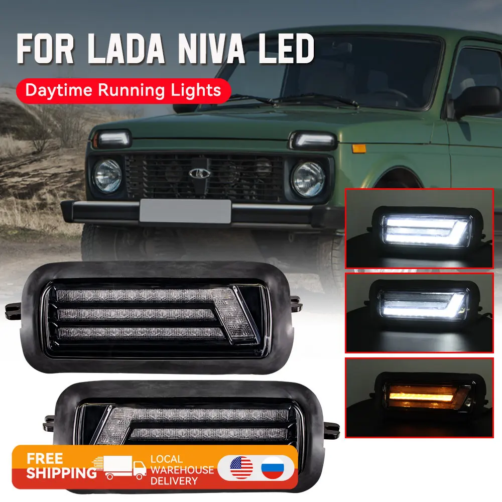 

For Lada Niva 4x4 1995 LED Daytime Running Lights with Running Turn Signal Light Lamp DRL for Lada Niva 4x4 Light Accessories