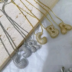 Fashion Hot Selling 26 English Letter Alphabet Cubic Zircon Pendant Adjustable Necklace For Women Exquisite Luxury Charm Jewelry
