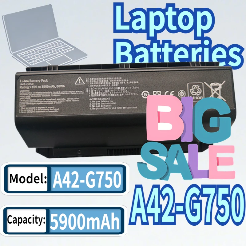 

Аккумулятор для ноутбука Asus G750J G750JH G750JS G750JW G750JX G750JZ G750Y47JX-BL 0B110 0B110-00200000, 15В 5900мАч A42-LIXI G750