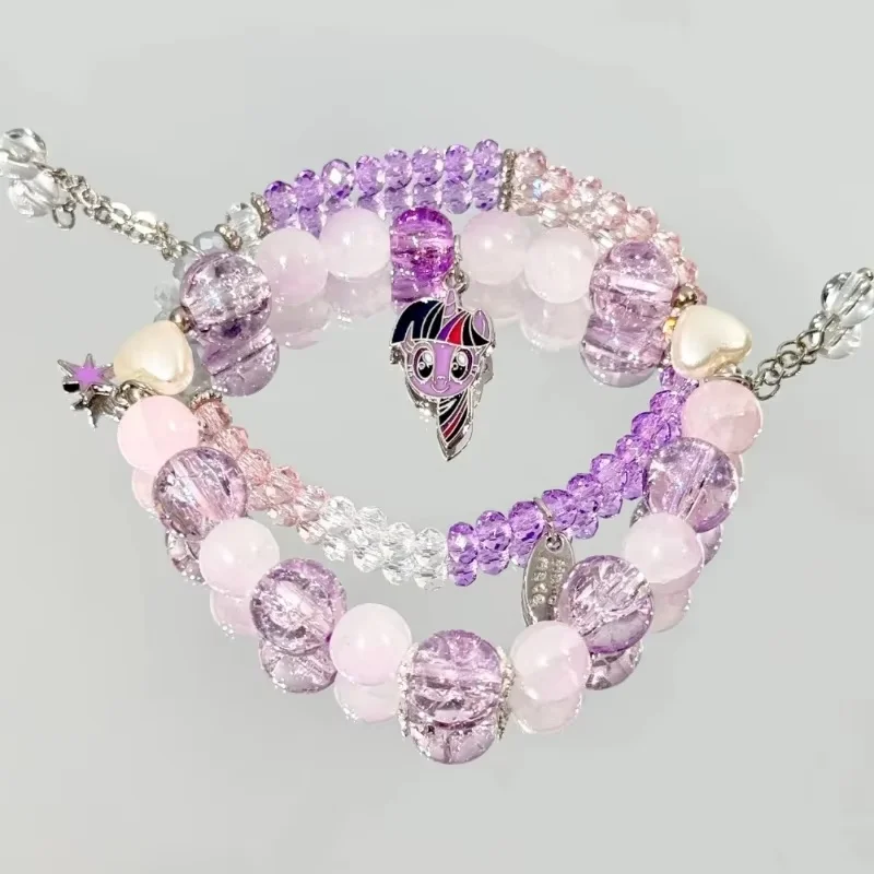 2024 Kawaii Miniso My Little Pony Bracelet Anime Cute Cartoon Bracelet Decorative Jewelry Bead Bead Chain Birthday Girls Gifts