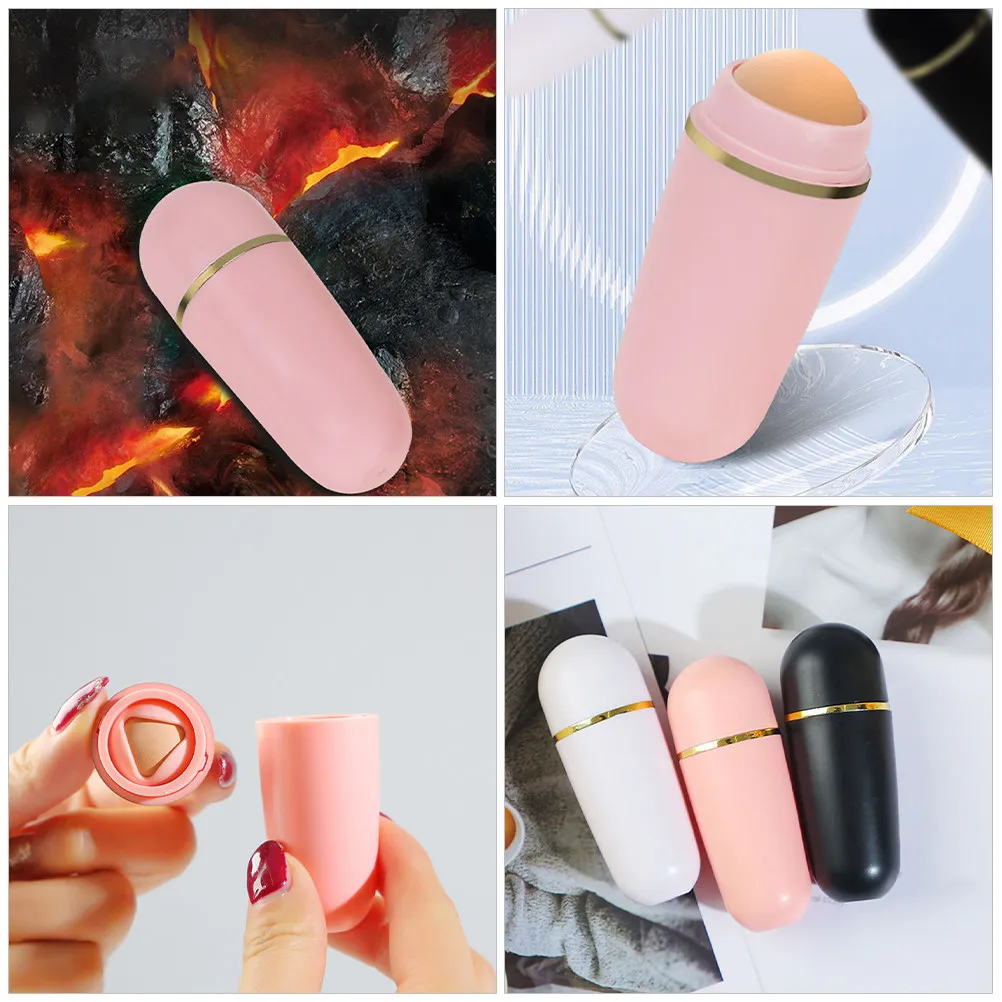 2Pcs Volcanic Stone Oil Absorbing Roller for Face Skin Oil Control Facial Pore Cleaning Blotting Stick Smooth Skin Care Tool
