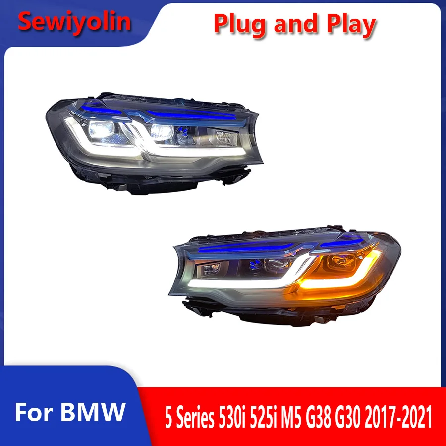 Car Accessorie Lights for BMW G30 G31 LED Headlight Projector Lens 2017-2021 5 Series 530i 525i M5 G38 Headlamp Front DRL Signal