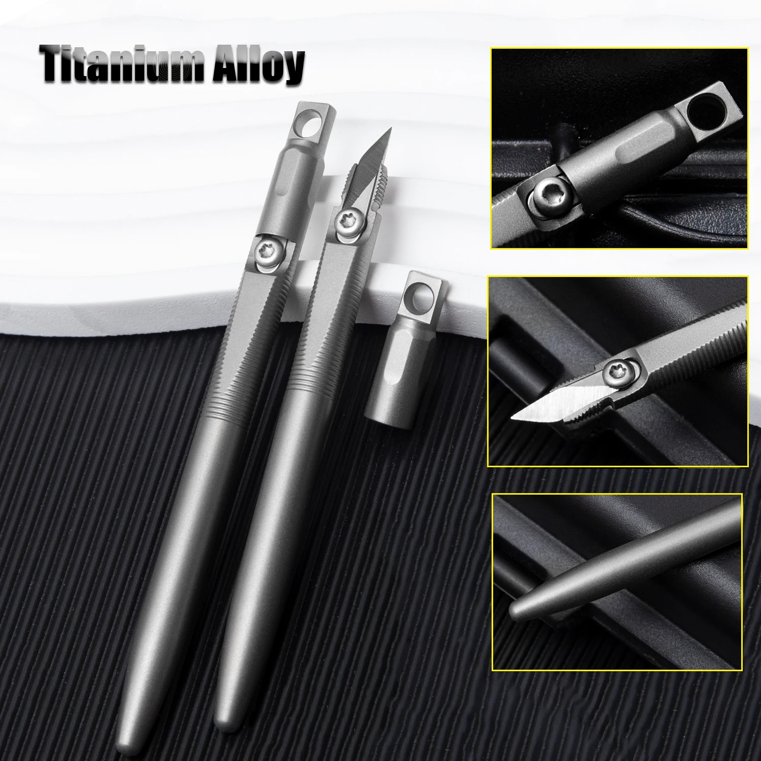 Titanium Alloy Scalpel MINI Thickened Carving Knife Animal Scalpel Multifunctional EDC Tool Portable Unboxing Knife Free 2 Blade