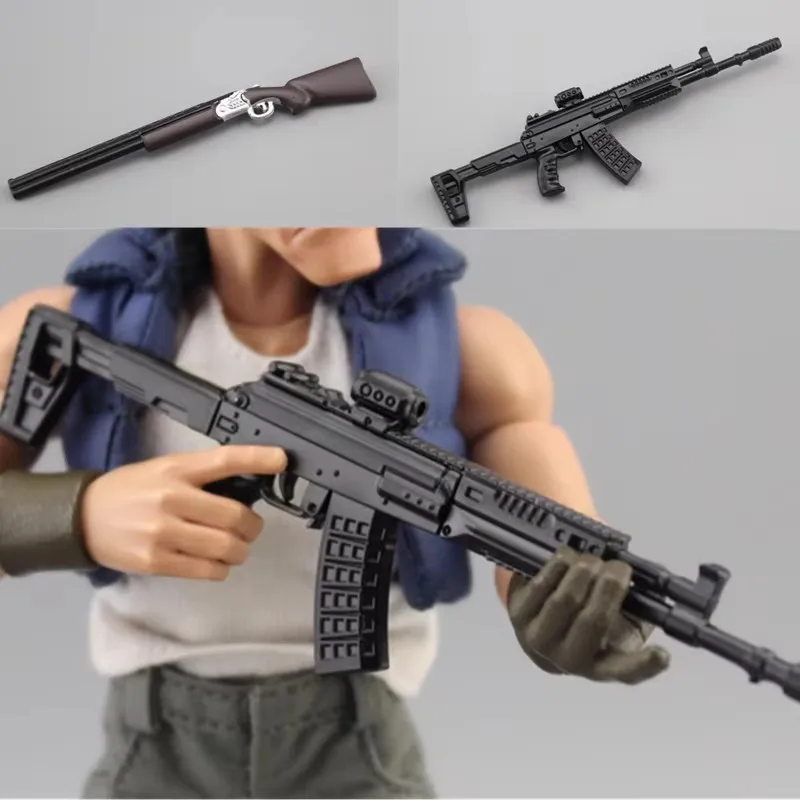 Arma de metal Diecast Modelo, Akm, M4A1, Rifle de precisão, RPG, Espingarda, AK308, SVD, WIN94, Action Figure 6 ", Acessórios para brinquedos, 1:12