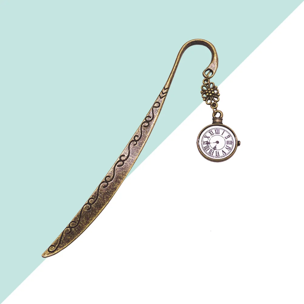 

2Pcs Retro Metal Clock Bookmarks Unique Design Accessories for Readers Students Writers Longterm Use Bookmark Clock Bookmark