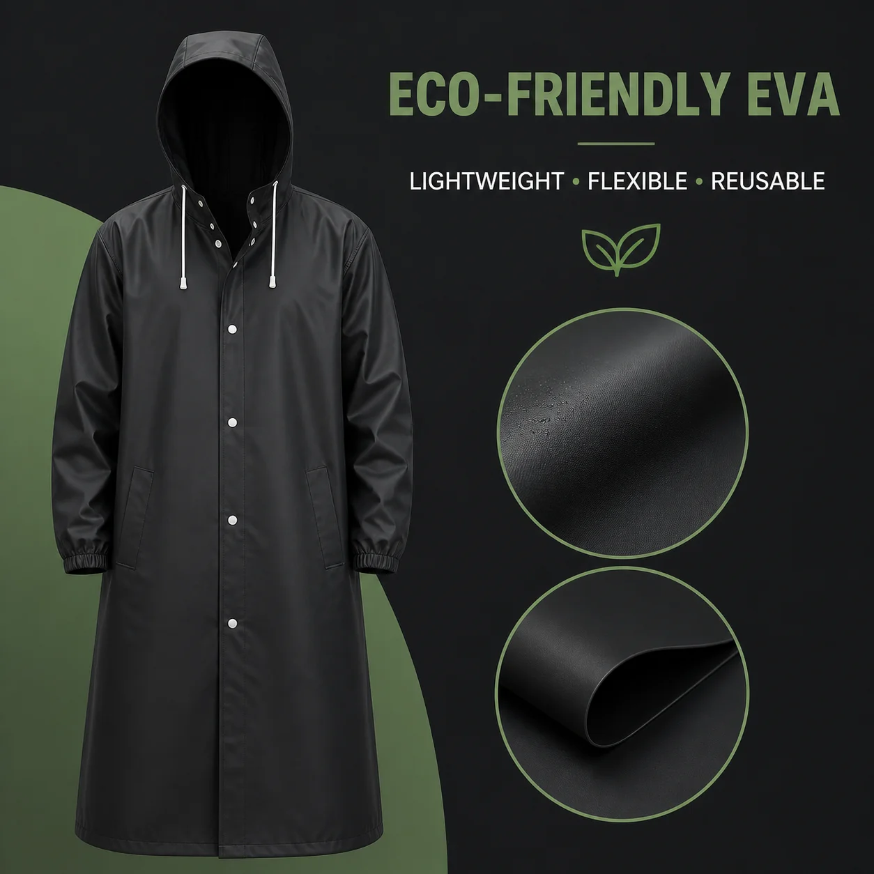 معطف مطر طويل مقاوم للماء بغطا - مراجعة Women'S Fashion Rain Jacket وسعره