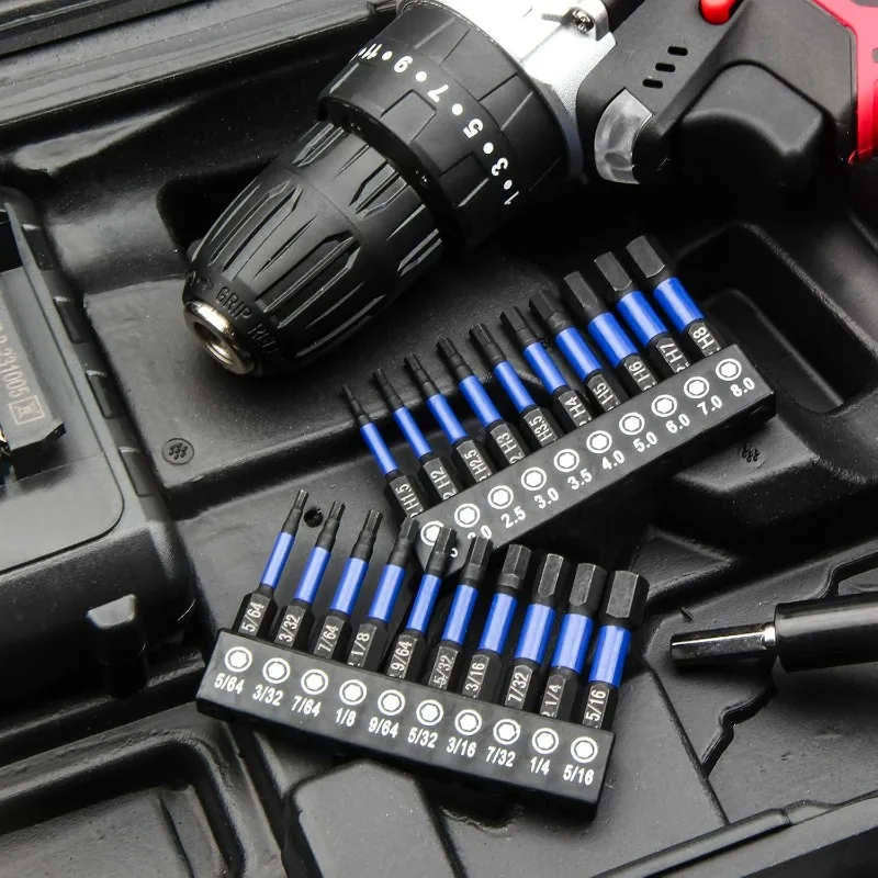 21PCS 1/4" Impact Torx Screwdriver Bits Set Hex Head Shank Magnetic Screw Driver Bits Wrench S2 Electric Drill Tools