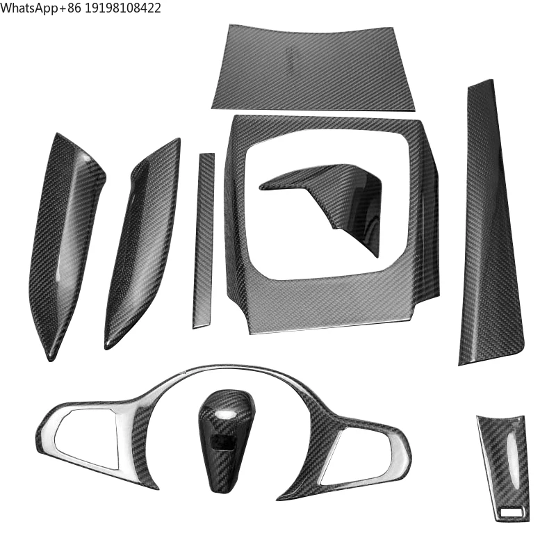 

Для BMW New 3 4 Series G20 G21 G22 I3 I4 Facelift 2022 2023 Накладка на центральную консоль и боковую панель переключения передач из сухого карбона