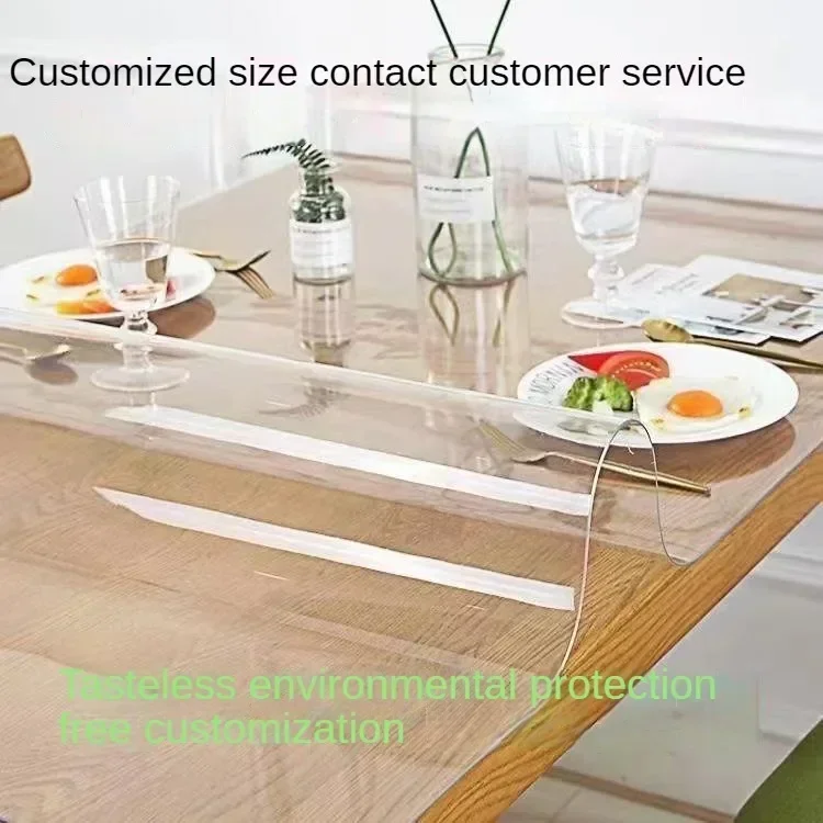 NEW Transparent PVC Tablecloth 1.0mm Thick Cover Protector Tablecloth Transparent Waterproof Tablew Oilproof Table Covers Home