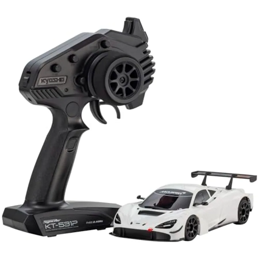 

Готовая модель гоночного автомобиля Kyosho MINI-Z RWD MR-04 McLaren 720S GT3 белого цвета с высокой скоростью и детализированным дизайном