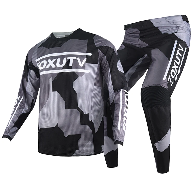 FOXUTV MX Moto Jersey Set Dirt Bike Motocross Gear Set ATV Motorcycle Combo Off Road Jersey And Pant