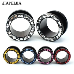 3-30mm Shine Hollow Ear Gauges Plugs Tunnels Screw Fit Ear Expander Stretcher Body Piercing Jewelry