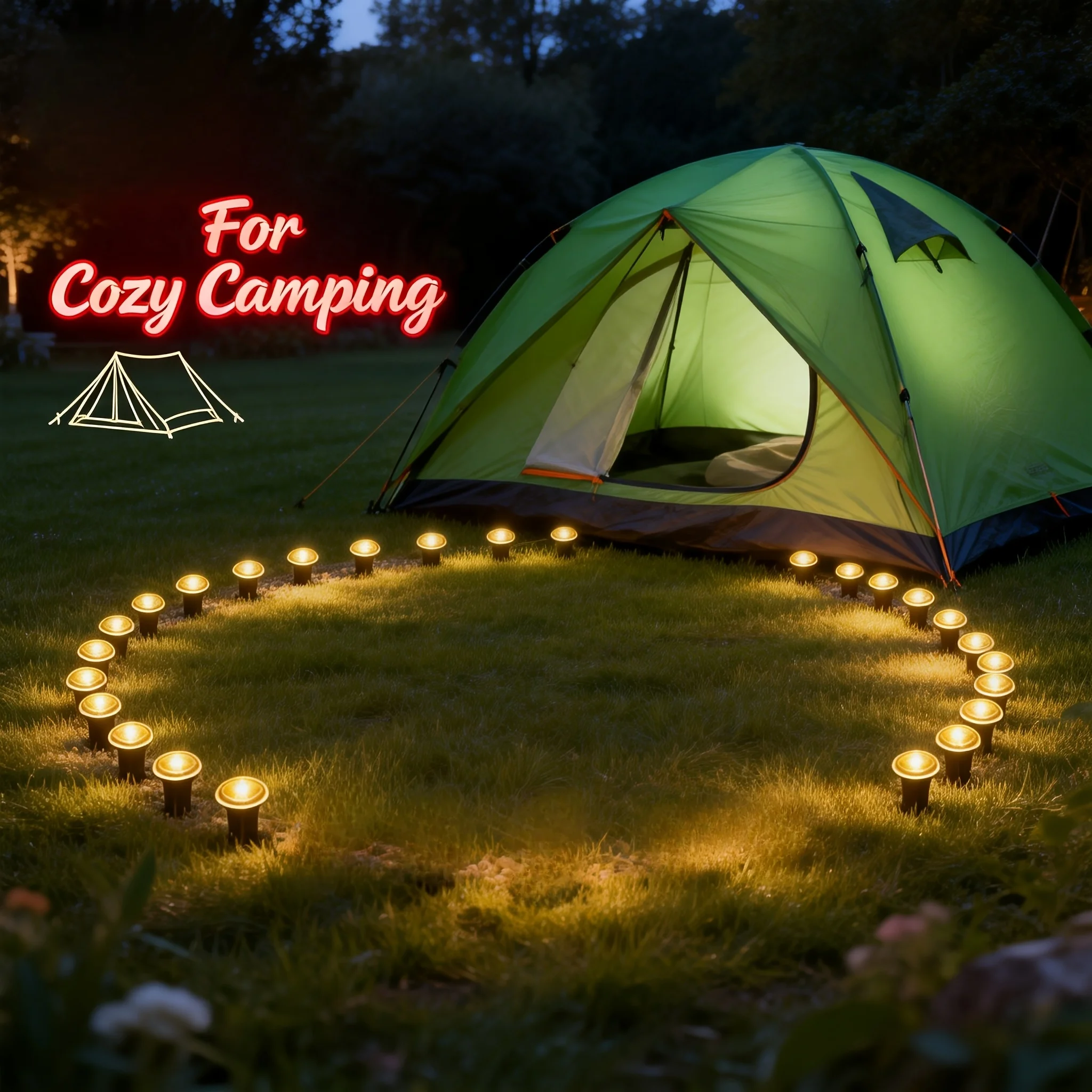 Secret Garden Glow Solar In-Ground Path Lights, Outdoor Waterproof Walkway Disk Lights for Yard Driveway Decoration