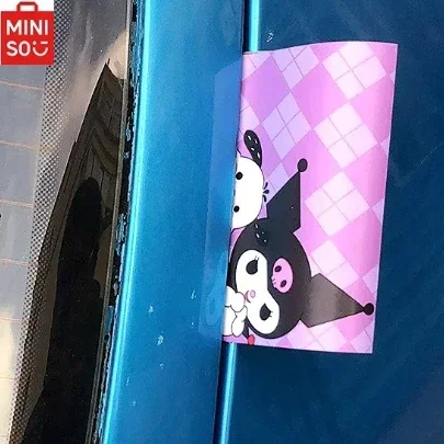 

MINISO Sanrio Kuromi Car Washing Mark Label Sticker Kawaii Little Devil Kuromi Car Tail Cartoon Decorative Sticker Universal