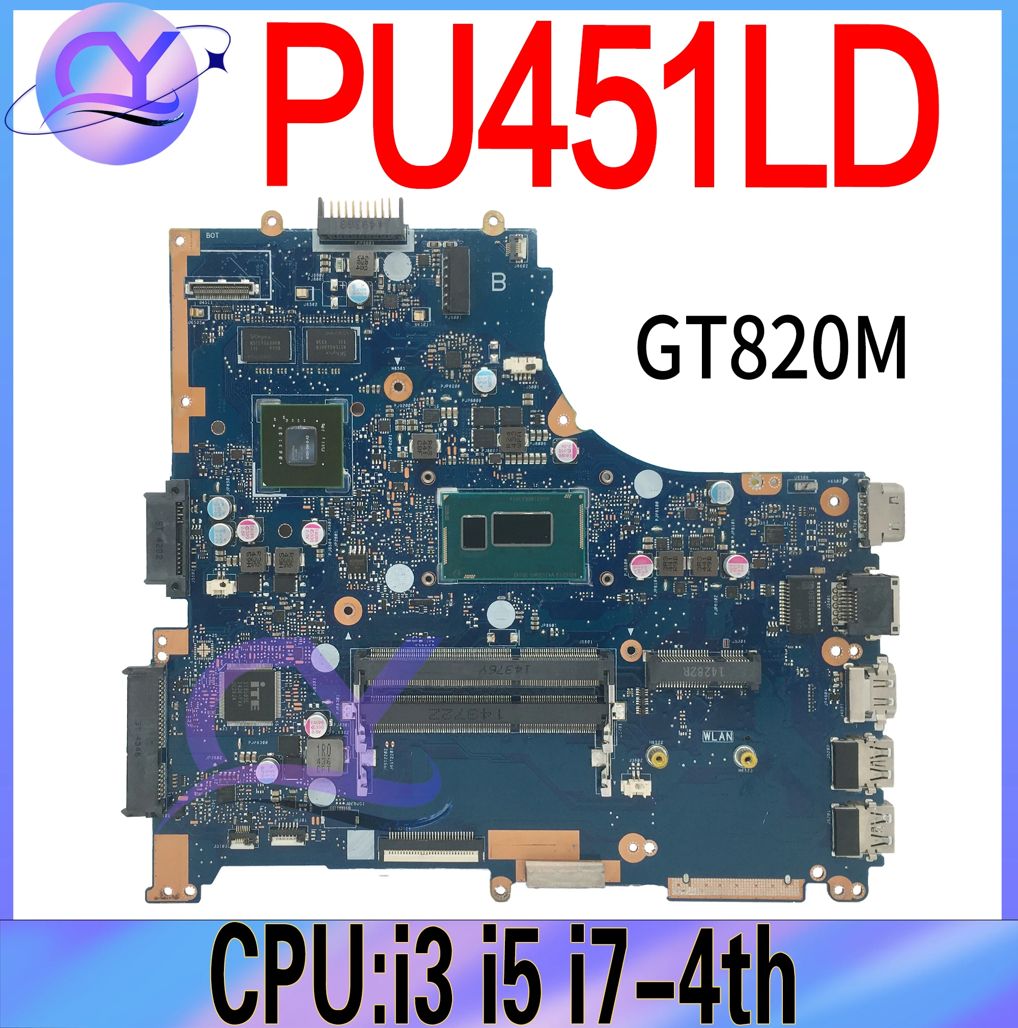 PU451LD Notebook Mainboard For Asus PU451 PU451L PU451LA PRO451L Laptop Motherboard With i3 i5 i7-4th GT820M/V1G 100% Test