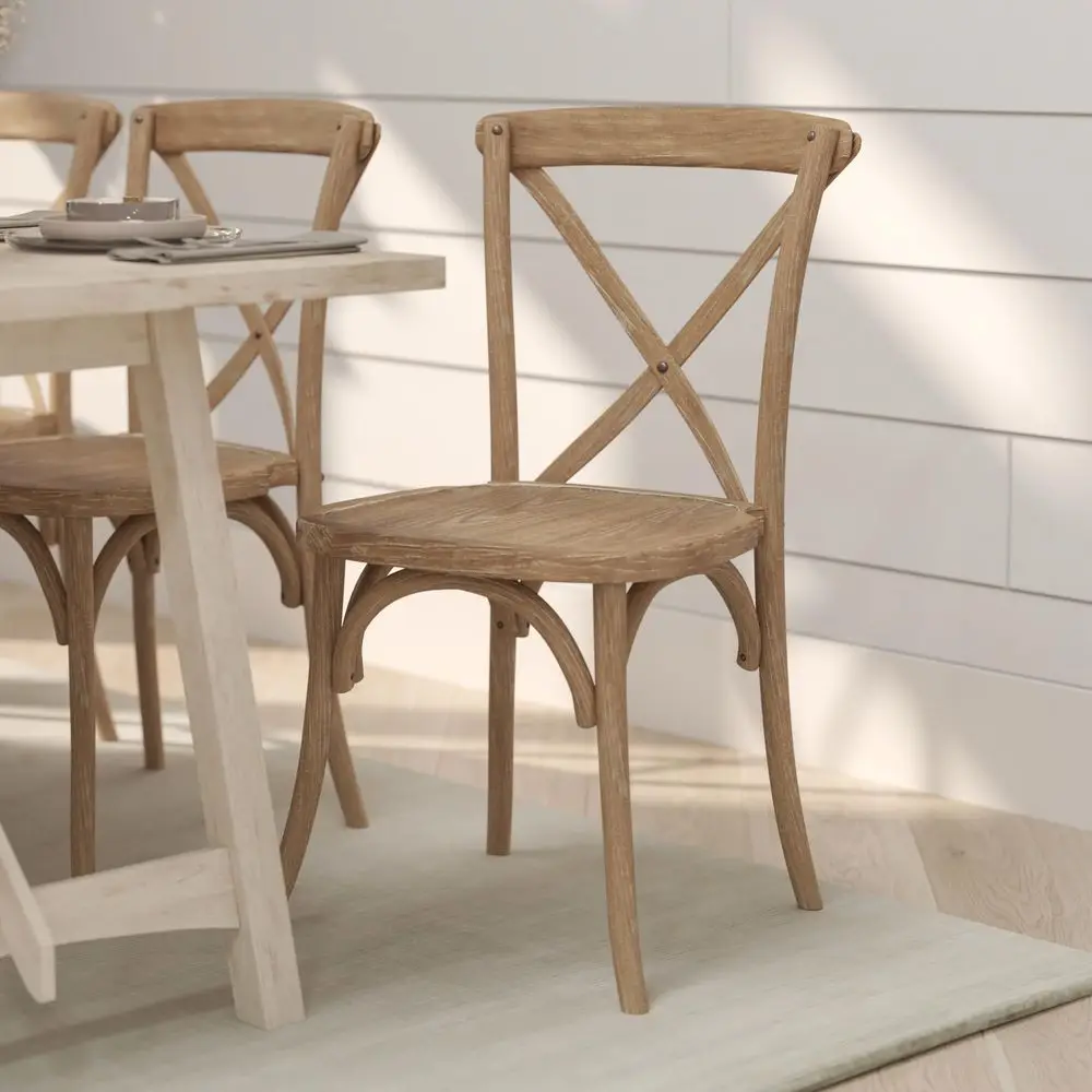 

Bardstown XBack Bistro Style Wooden Dining Chair for Kitchens and Dining Rooms, HighBack Wood Stackable Kitchen Chair, Natural