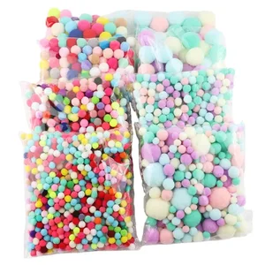 Boules de fourrure Macaron Pompom 8 mm 10 mm 15 mm À 30 mm Pompons DIY Pompons doux Décoration de mariage Accessoires collés en tissu 8 meilleures balles de pompons en vente - No 1