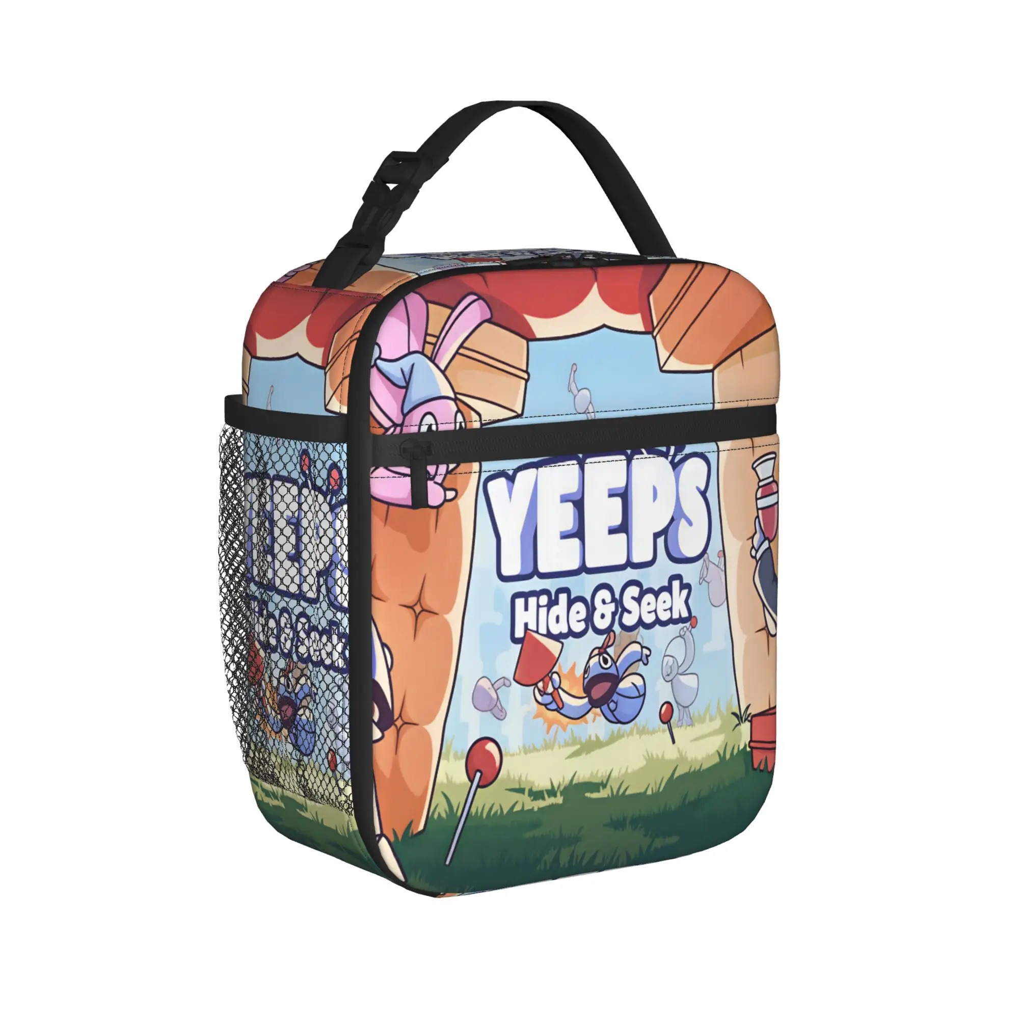Yeeps Hide And Seek  Lunch Bag  Funny Lunch Box Travel Convenient Tote Food Bags For Child Oxford Print Cooler Bag