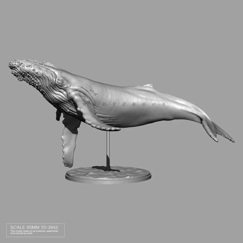 85mm Resin figure model kits Whales DIY colorless and self-assembled TD-3842