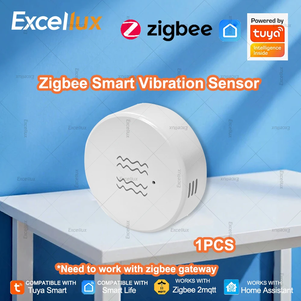 

Tuya Zigbee Smart Vibration Sensor Detection Sensor Smart Life App Notification Real-Time Motion Shock Alarm Record Support Z2M