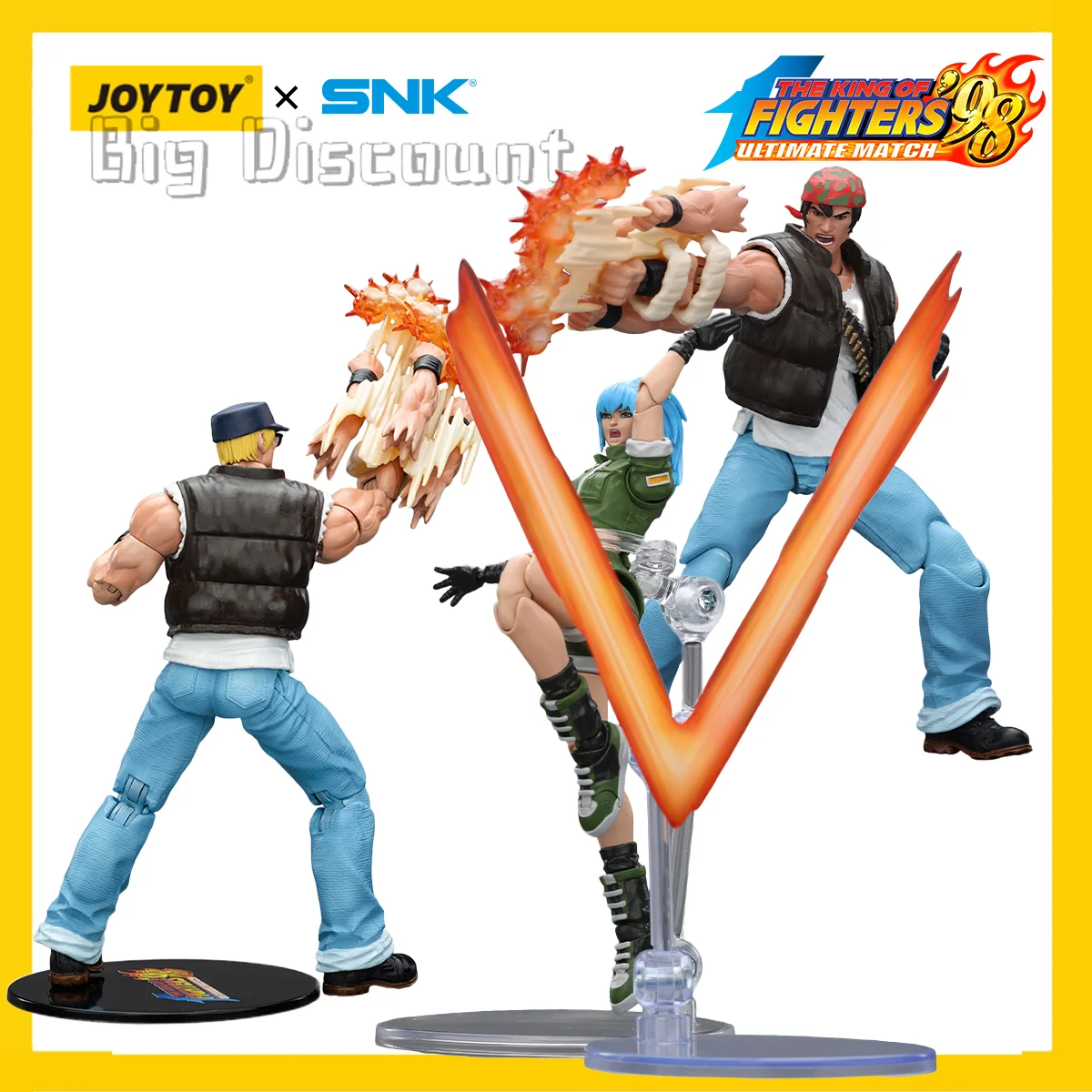 

[Pre-order]JOYTOY SNK Action Figure 1/18 KOF'98UM Ikari Warriors Team 3PCS Model birthday