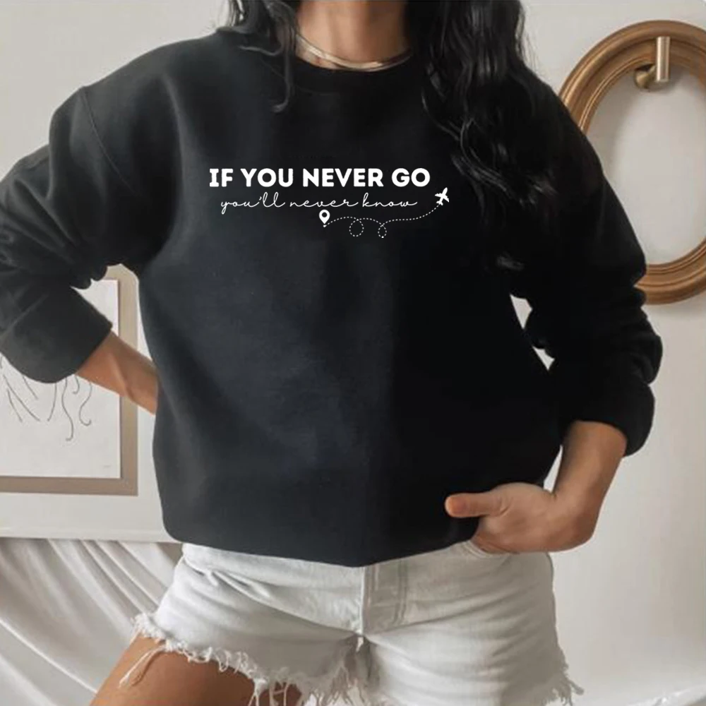 If You Never Go You’ll Never Know Sweatshirt Women's Travel Shirt Vacation Sweater Family Matching Vacation Tee Traveler Gift