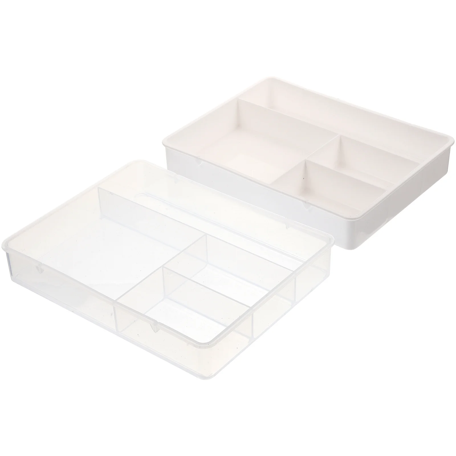 

2pcs Drawer Organizers Compact Storage Boxes Multi-Function Household Case Stackable For Office Kitchen Bedroom Bathroom