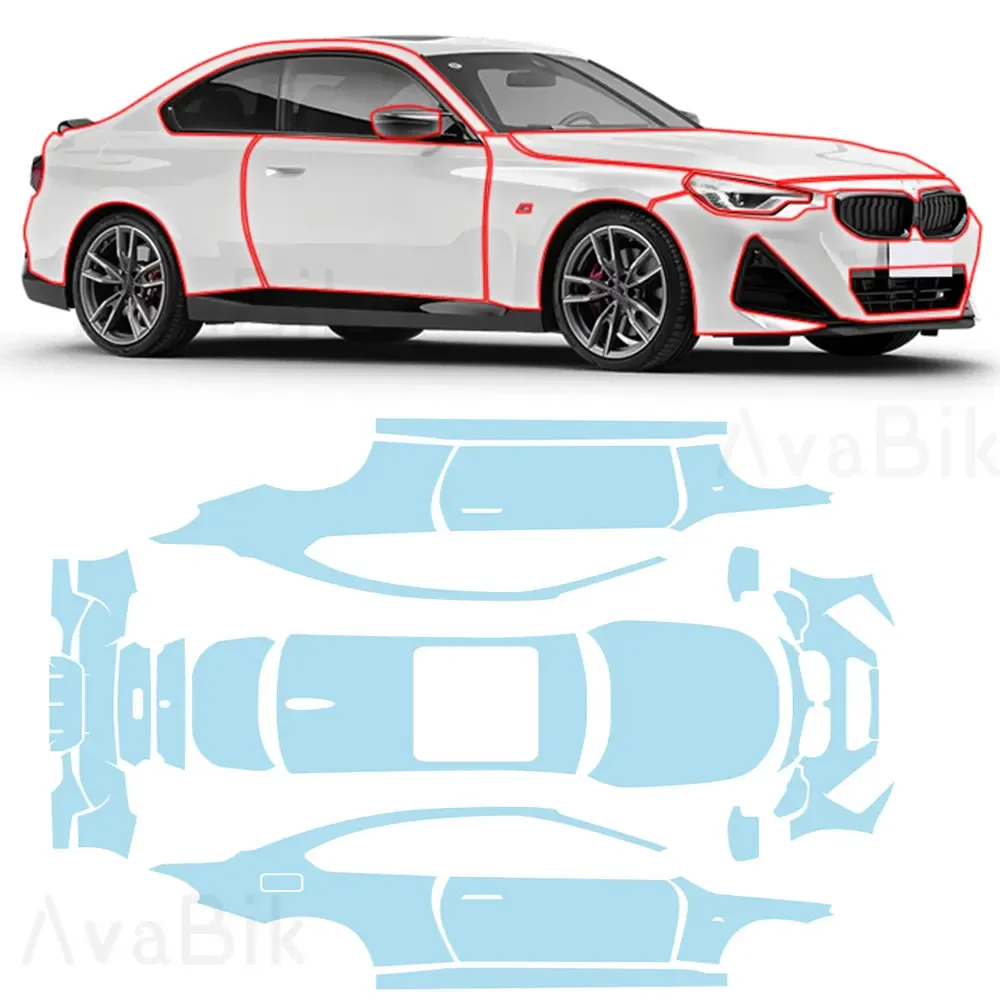 

Pre Cut Car Body Paint TPU Protective Film for BMW 2 Series PPF Clear Kit Accessories Transparent Anti-scratch Sticker