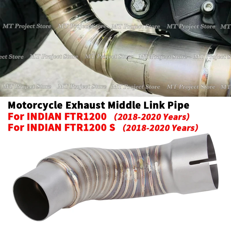 

Slip On Motorcycle Exhaust Escape System Muffler Stainless Steel Middle Link Pipe For INDIAN FTR1200 FTR 1200 S 2018 2019 2020