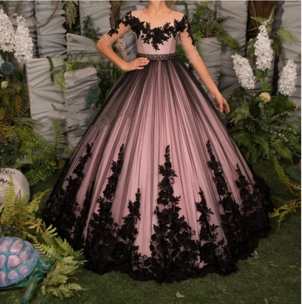 

Платье для девочек нарядное, пышное, с кружевом и 3D цветочными аппликациями, бальное, для свадьбы, первого причастия