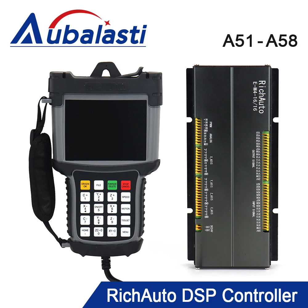Aubalasti RichAuto 5Inch Multi-Color CNC Controller DSP A51 A57 A58 CNC Router DSP 3axis 4axis Linkage Support ATC Cylinder