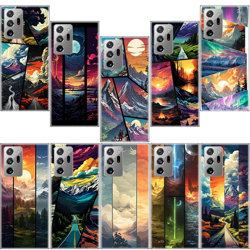 Mountain and River Manga Photo Collection Phone Case For Samsung Note 20 Ultra 10 Lite 9 8 M11 M12 M21 M30S M31 Galaxy M32 M51 M