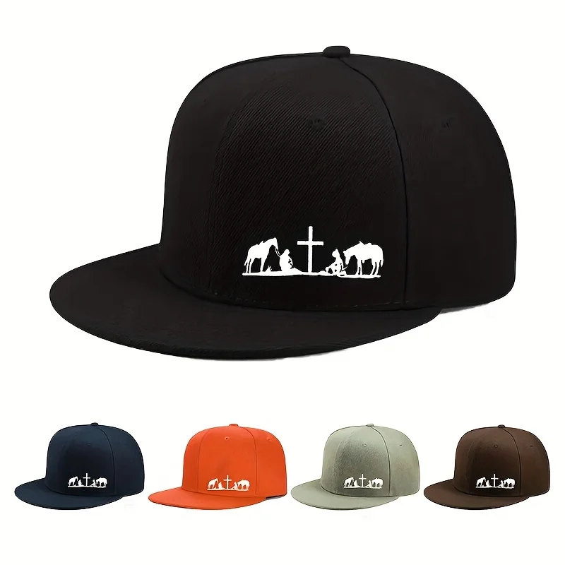 Casquette de baseball décontractée réglable pour femme, style Horse Leader, chapeau à visière plate tendance, casquette de hip-hop urbaine pour l'extérieur