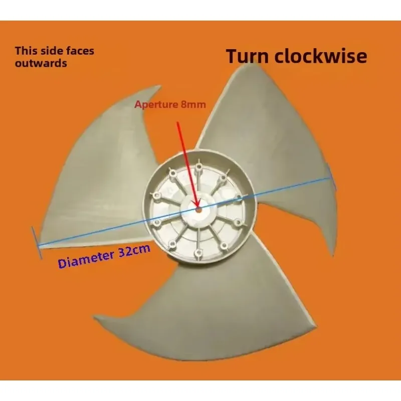 Air conditioning accessories 3-piece outdoor air conditioning fan blade Clockwise diameter 32 cm