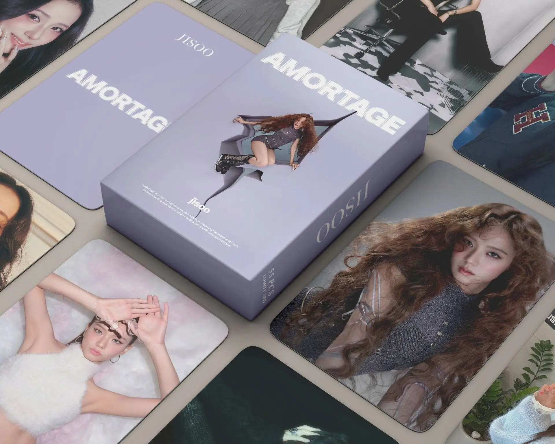 55 قطعة في المخزون AMORTAGE Jisoo SOLO Lomo بطاقة المشاهير مروحة جمع بطاقة المشاهير مروحة جمع بطاقة صور بطاقة الألبوم بطاقة