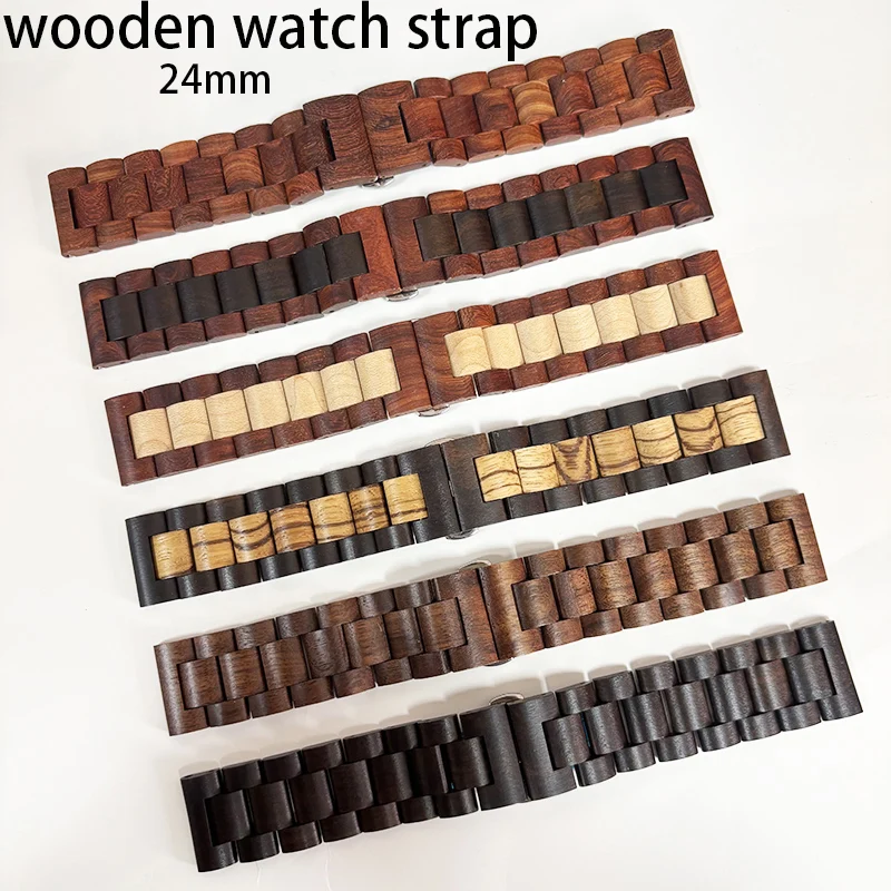 

Ремешок для часов из натурального дерева 24 мм, деревянный ремешок для наручных часов для мужчин, ремешок с текстурой дерева, ремешок в стиле Woodland, ретро-ремешок для часов.
