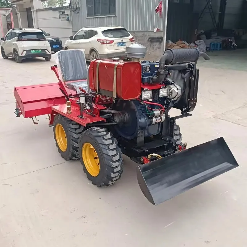 Multifunctional Crawler Farm Tractor With Cultivators And Ditching Agricultural Tools