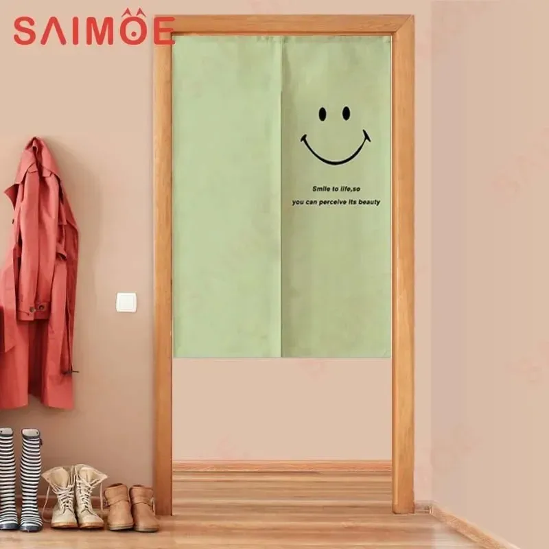 VIKAMA Nordic Creative Smiling Face Door Curtains, Home Decoration Hanging Curtains, Kitchen And Bathroom Partition Curtains