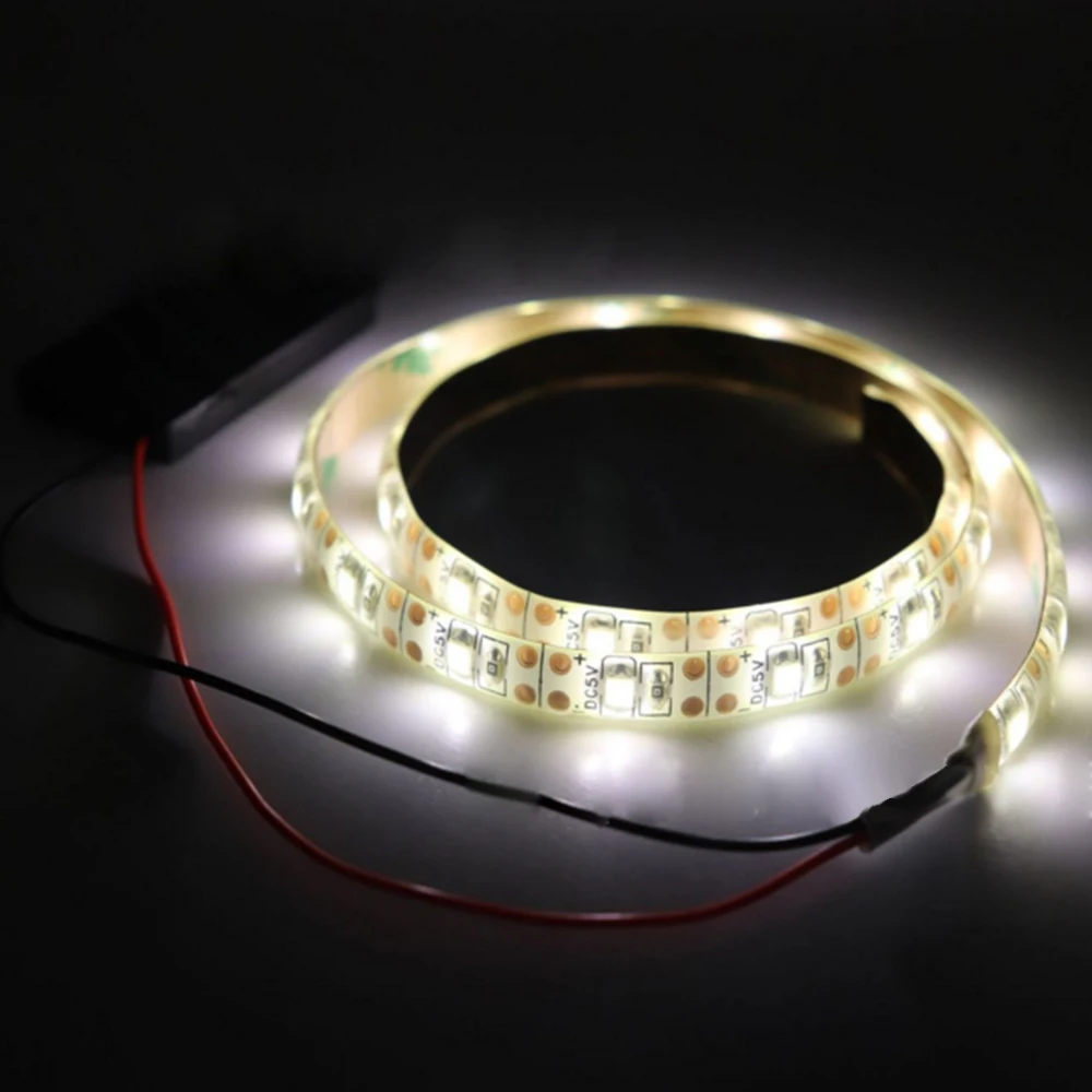 3V SMD 2835 LED Strip Light Button Battery Powered DC 60LED/M Flexible LED Tape Lamp Waterproof Home Decor 8mm PCB 0.5m 1m 2m