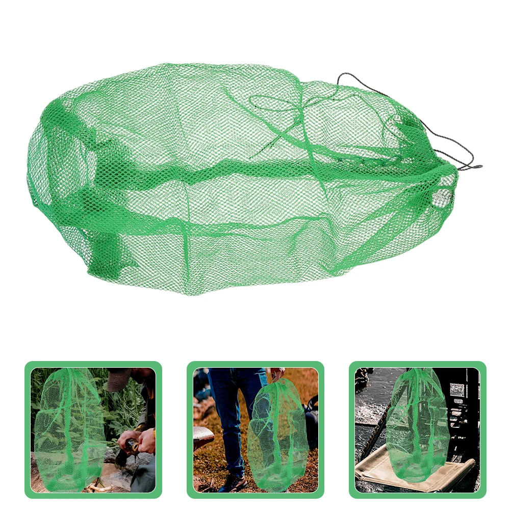 

Portable Foldable Fishing Net Bag Nylon Mesh Catching Basket Outdoor Drawstring Fish Keeper Bag For Bait Fish Minnow Traps