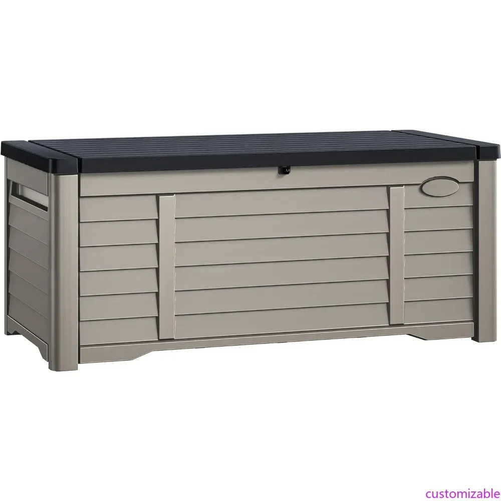 

Большой уличный ящик для хранения на открытом воздухе объемом 120 галлонов для подушек, садовых инструментов и принадлежностей для бассейна